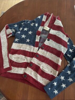 Ralph lauren american flag USA patriotic sweater cardigan M